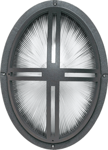HE Williams WAVO2 Series 26W CFL Vandal Resistant Oval Wall Light - Cross