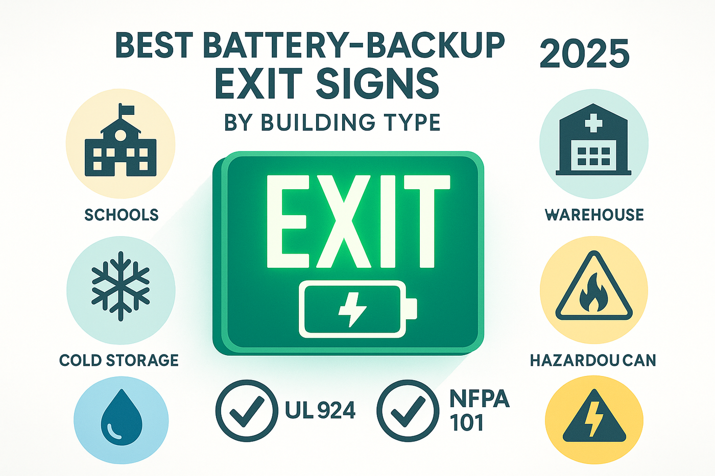 Best Exit Sign Battery Backup by Building Type