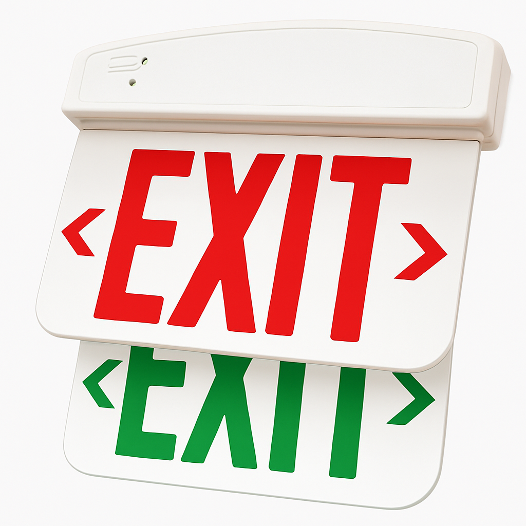 Edge-Lit Exit Sign - Thermoplastic, Slim Profile, Green and Red Models