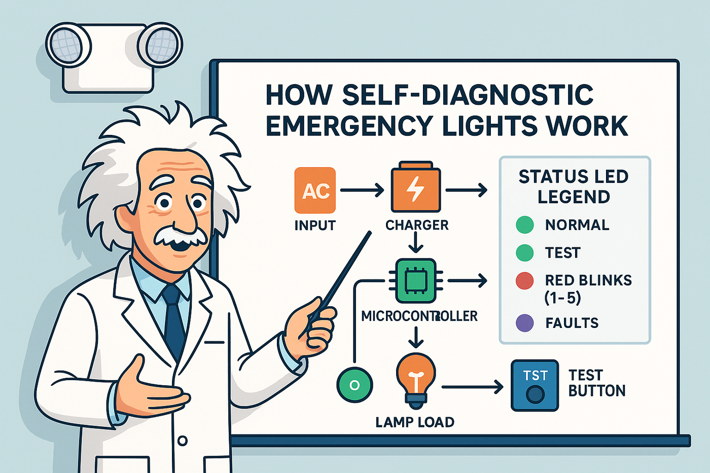 How Self-Diagnostic Emergency Lights Work (Plain English Guide)