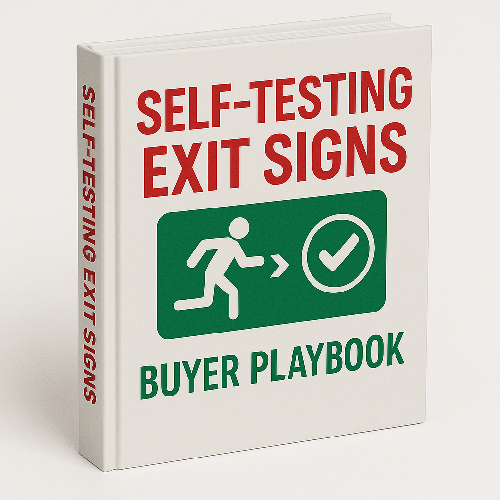 Self-testing exit signs playbook