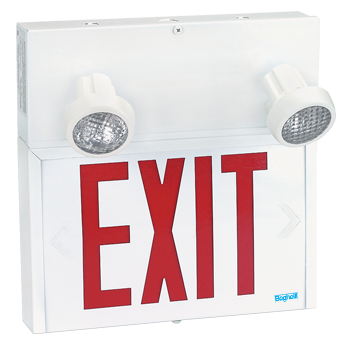 Combo Red Steel Exit Light Top Mounted Heads