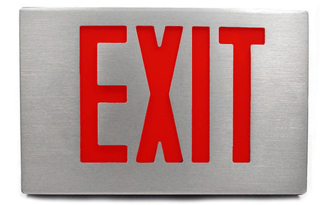 Exit Sign, Cast Aluminum - Red LED - Battery Backup