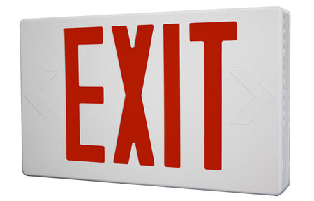 Exit Sign - Red LED - Standard White - Battery Backup
