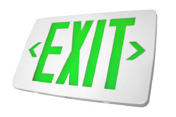 Exit Sign, Super Thin - Green LED - Battery Backup