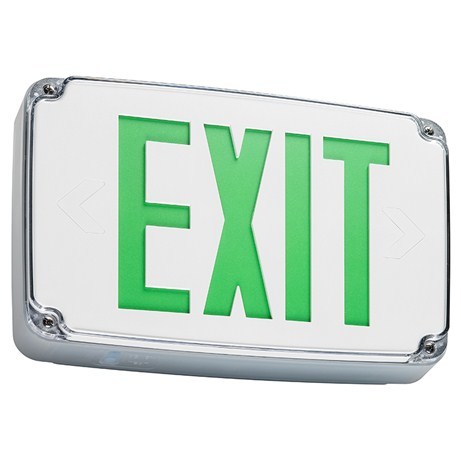 Outdoor Exit Sign, Compact - Green LED - Cold Weather Standard