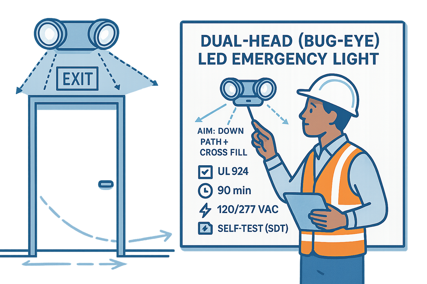 Dual‑Head LED Emergency Lights Guide