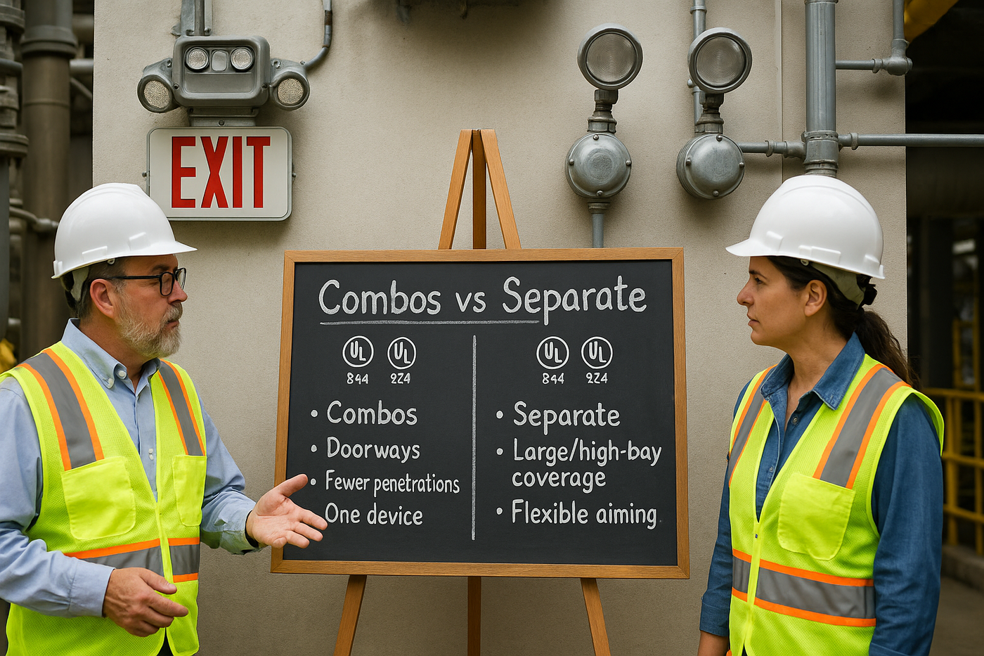 Hazardous-Location Exit/Light Combos vs Separate Engineer Discussion