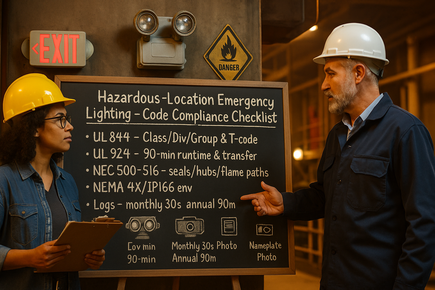 Hazardous-Location Emergency Lighting — Code Compliance Checklist Review