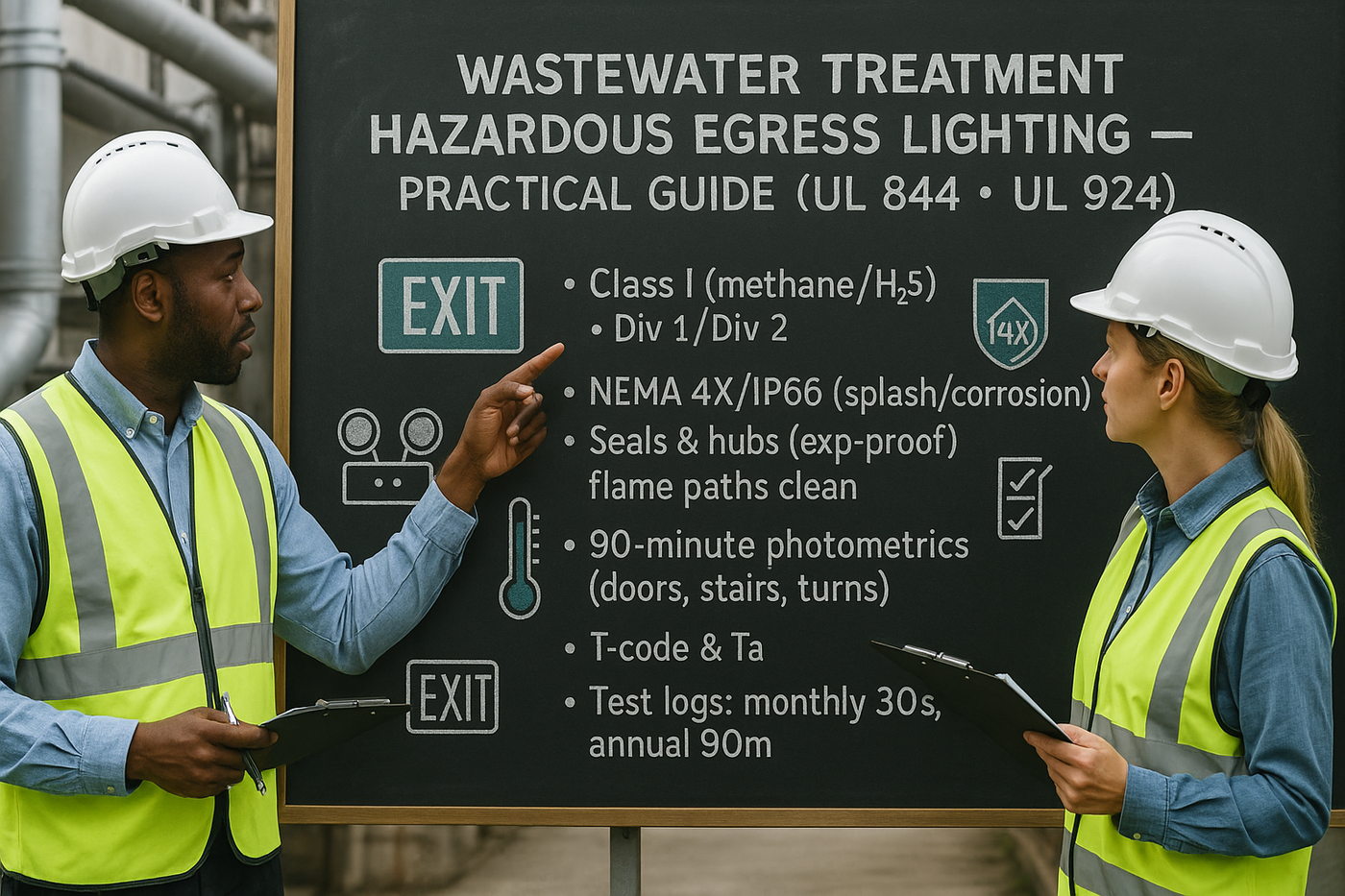 Wastewater Treatment Hazardous Egress Lighting Instruction