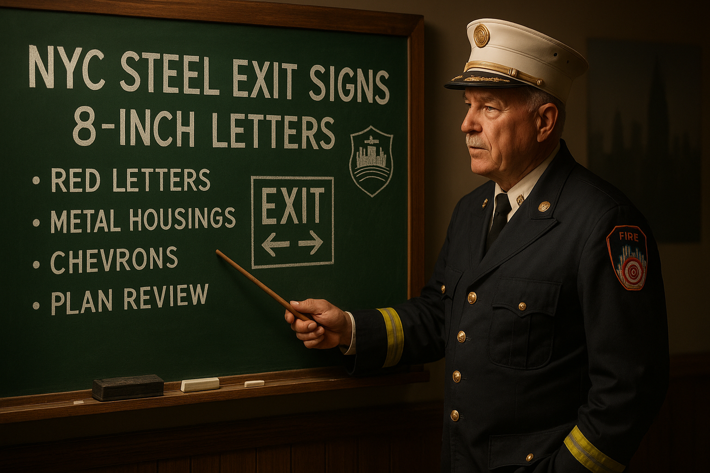 NYC Steel Exit Signs: 8‑Inch Letters Discussion