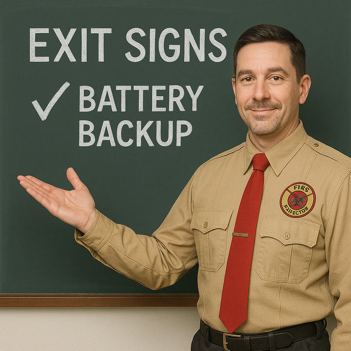 Fire Inspector answering - Do Exit Signs need battery backup?