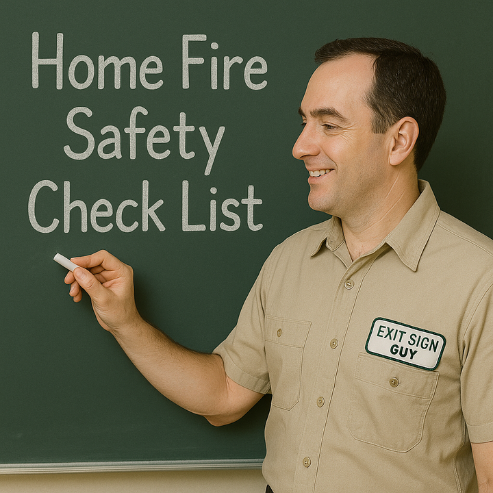 Home Fire Safety Check List - Chalkboard 