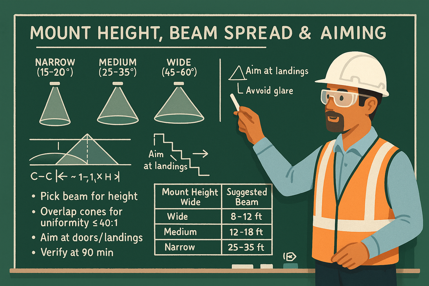 Remote Head Spacing Guide: Corridors, Stairs & Open Areas