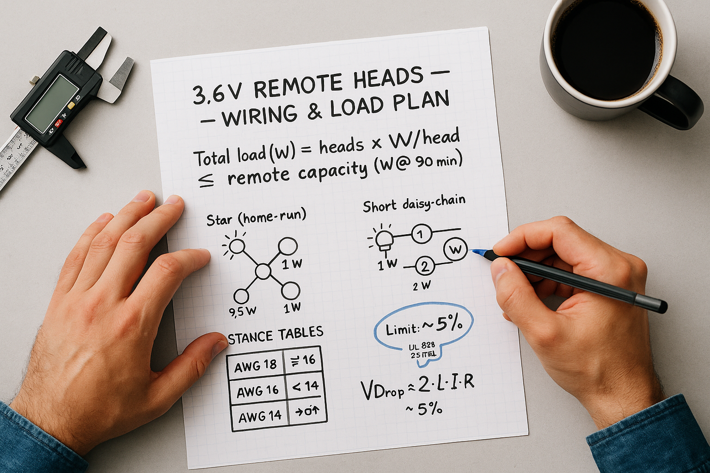 3.6V Remote Head Wiring & Load Planning