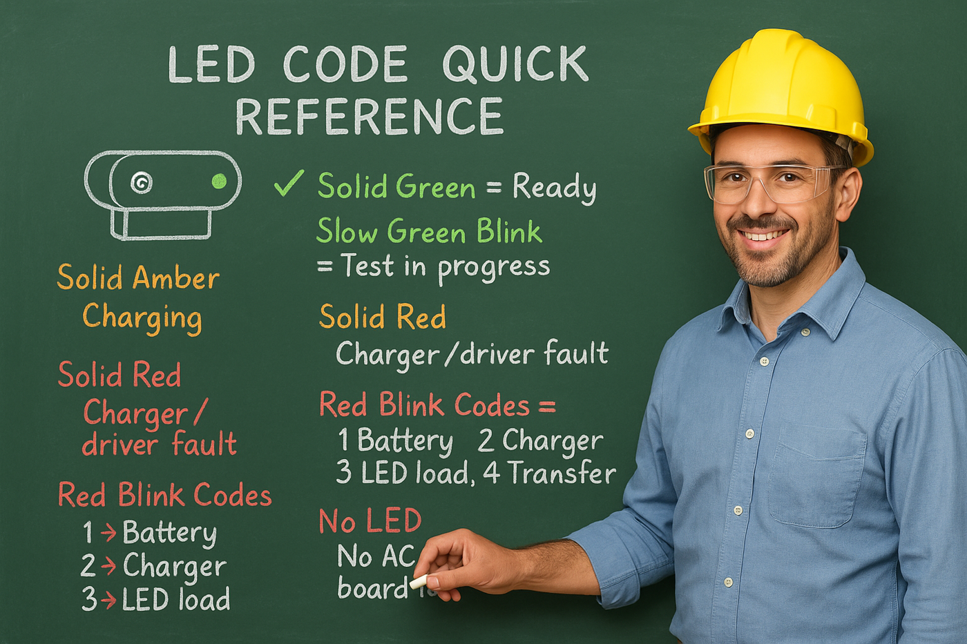 LED Status Codes for Self‑Testing Emergency Lights: Troubleshooting Guide