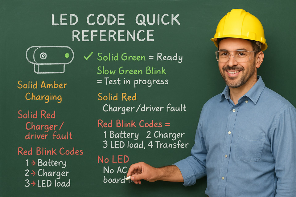 LED Status Codes for Self‑Testing Emergency Lights: Troubleshooting Guide