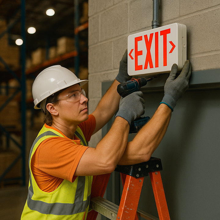 Exit sign types - installation