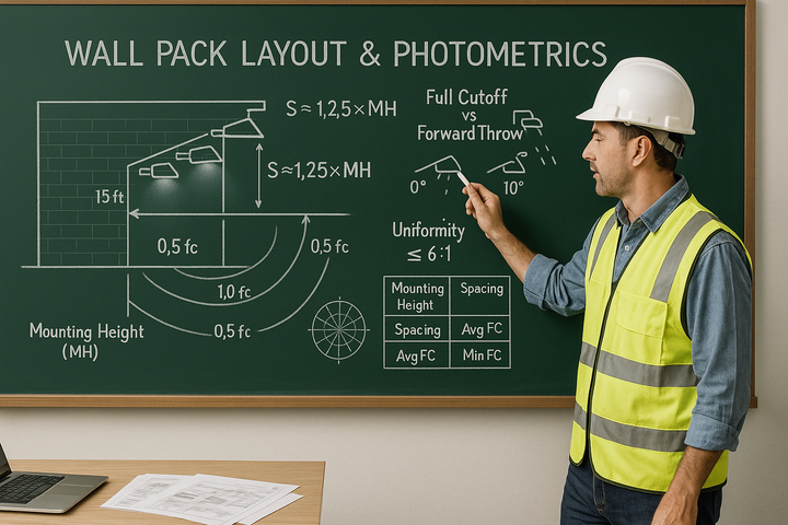 Wall Pack Lighting Layout & Photometric Instruction