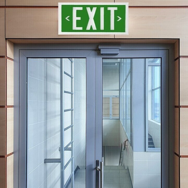 Green Tritium Exit Sign Above Door