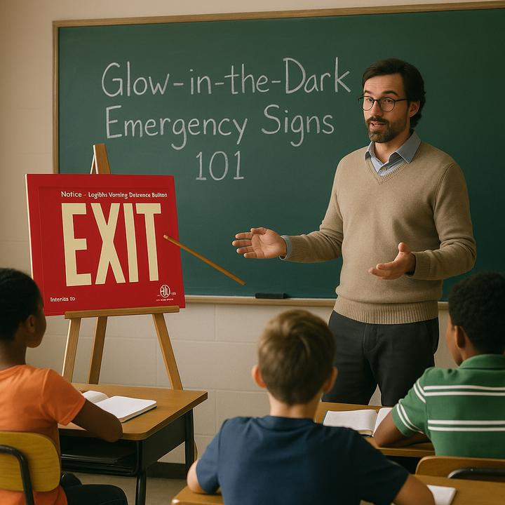 Photoluminescent Exit Signs - explained by teacher
