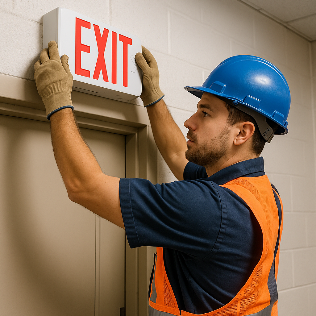 Tritium Exit Sign Installation