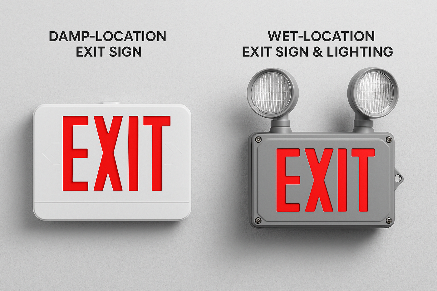 Wet vs Damp Location Exit Signs