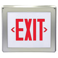 Heavy-duty steel LED exit sign with rugged construction