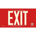 Photoluminescent exit sign that glows in the dark without electricity