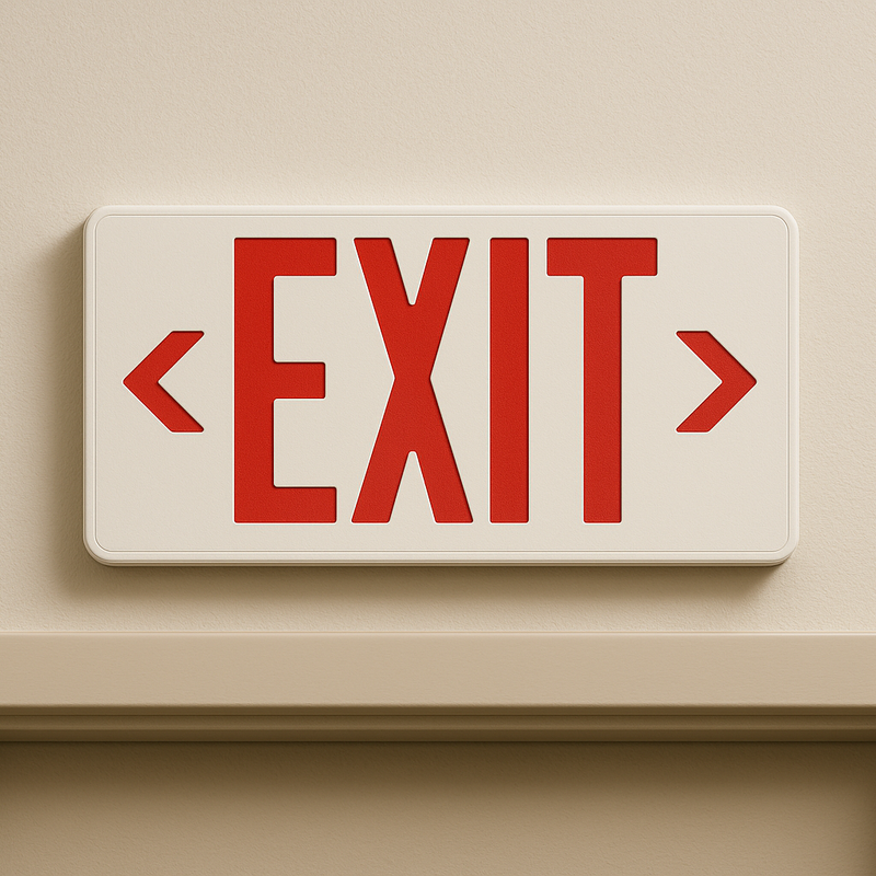 Low Profile Exit Signs – Slim LED Fixtures with Battery Backup