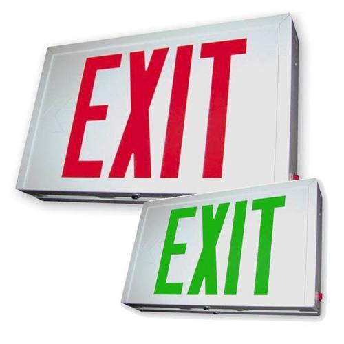 Steel LED Exit Sign with Red & Green