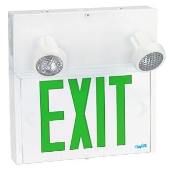 Combo Green Steel Exit Light Top Mounted Heads