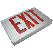 400U-8 NYC approved 8-inch die-cast aluminum LED exit sign with red letters angled view
