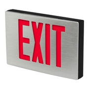 400EX die-cast aluminum LED exit sign with red letters and brushed aluminum housing
