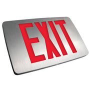450 Series Die-Cast Aluminum Exit Sign – Brushed Aluminum Face, Red Letters