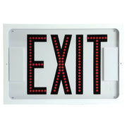 Steel Direct-View LED Exit Sign with Red Letters – Front View