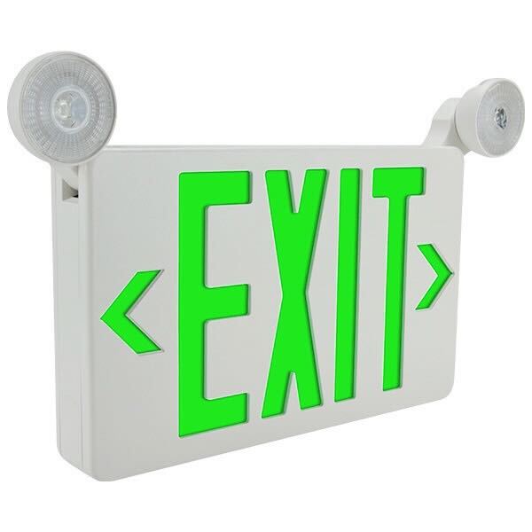 Ultra-compact LED Emergency Exit Light Combo - Green Letters