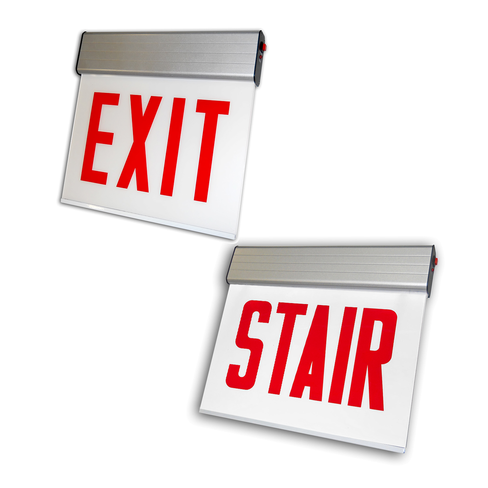 Chicago Approved Edgelit Aluminum Exit/Stair Sign - with Battery Backup