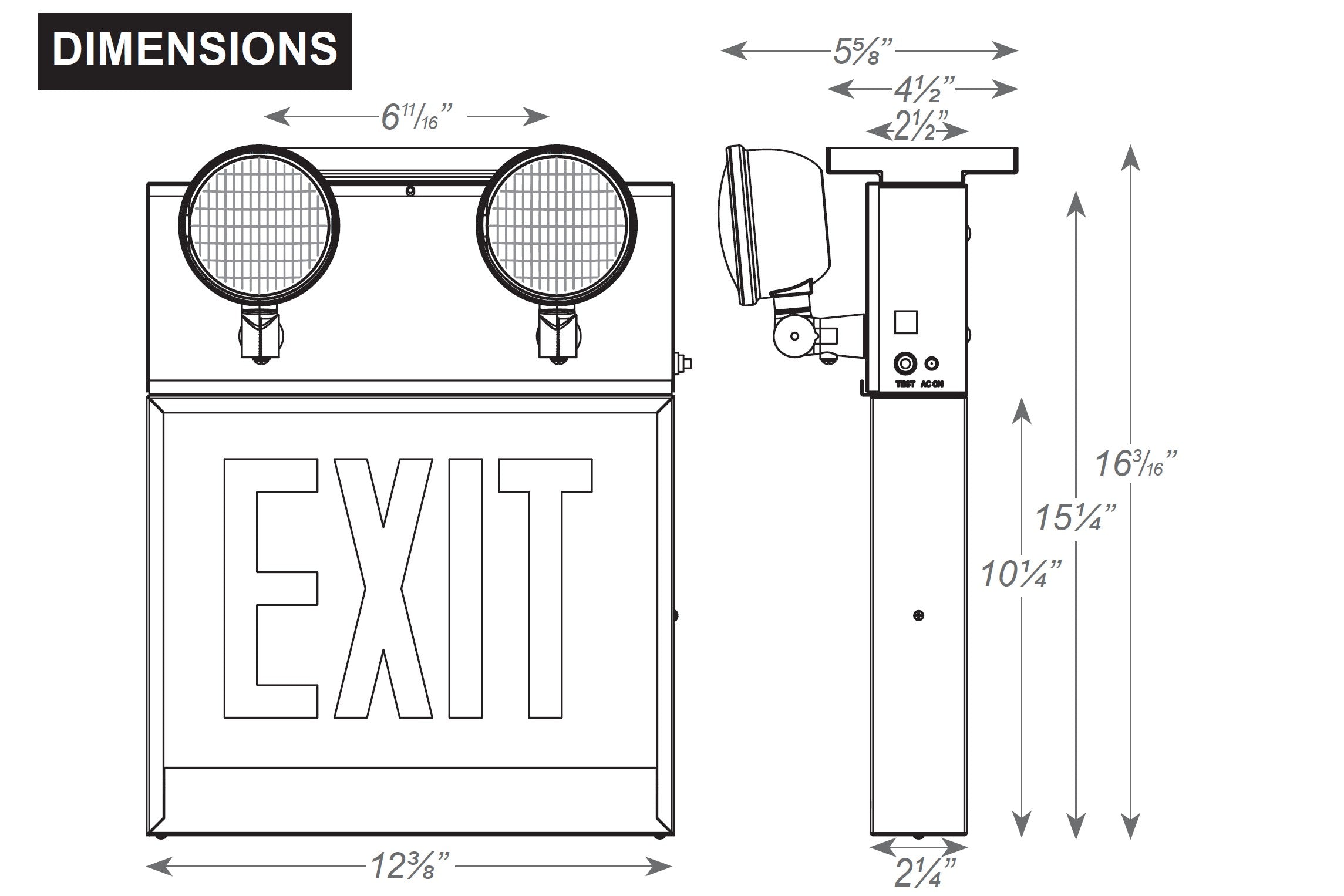 CALEDCXTEU chicago approved exitemergency combo dimensions