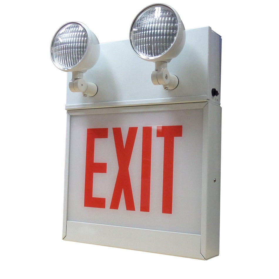 Chicago Approved All LED Exit Sign and Emergency Steel Combo
