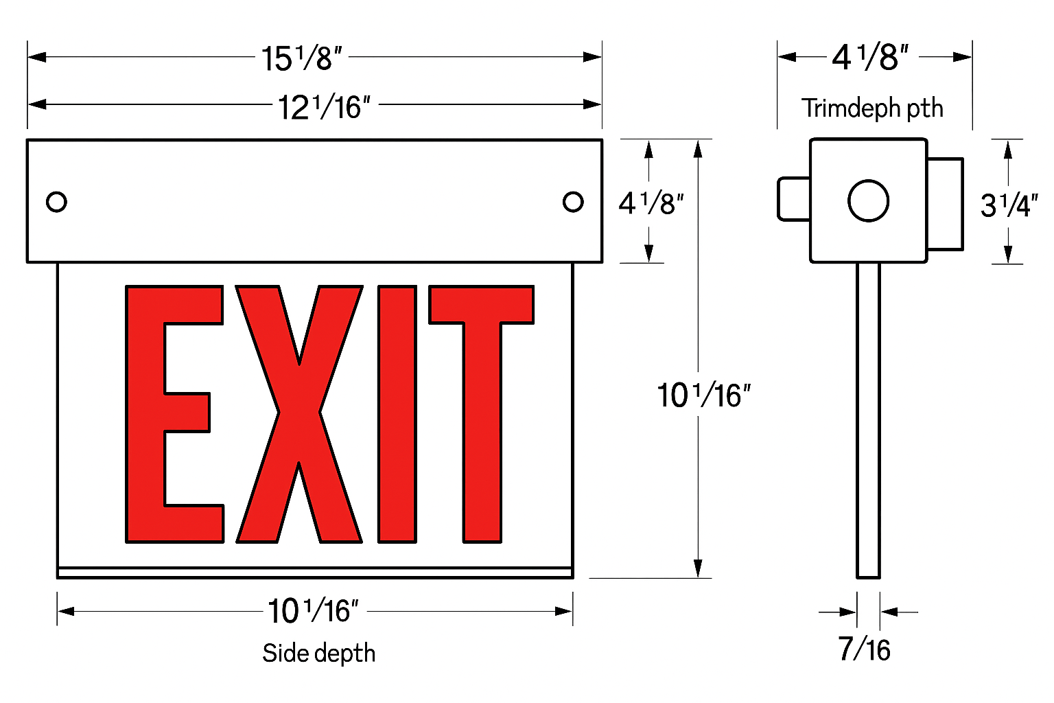 Recessed chassis and trim diagram for the CARELZXTE: bar hangers, ceiling cutout, and below-ceiling service access