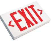 CEMXTE remote-capable thermoplastic LED exit sign with red EXIT letters and white body