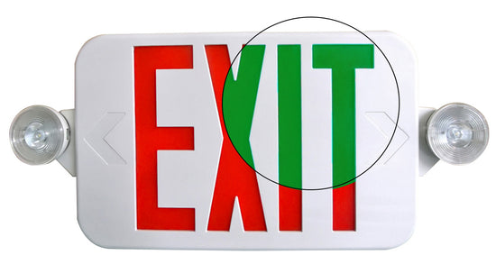 Emergency Exit Combo - Field Selectable Red or Green