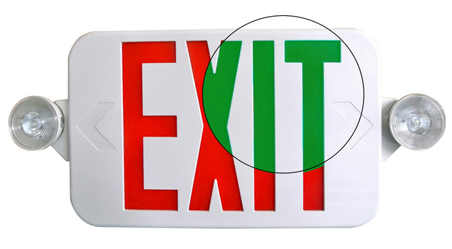 Emergency Exit Combo - Field Selectable Red or Green