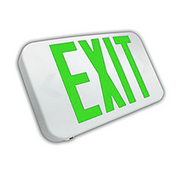 CEXTEU remote-capable LED exit sign with green letters and white housing