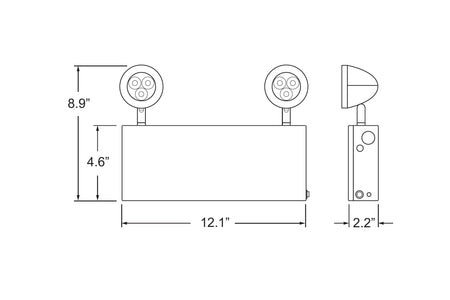 CHIM Chicago Approved LED Steel Emergency Light Dimensions