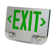 Green Die-Cast Aluminum LED Exit & Emergency Combo Aluminum Housing