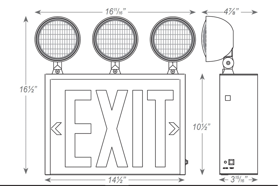 Best Lighting CNYXTE Exit Sign Emergency Light Combos Steel Exit Signs Combo product image