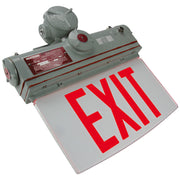 CP-EXP red explosion proof edge-lit exit sign for Class I Div 1 hazardous locations