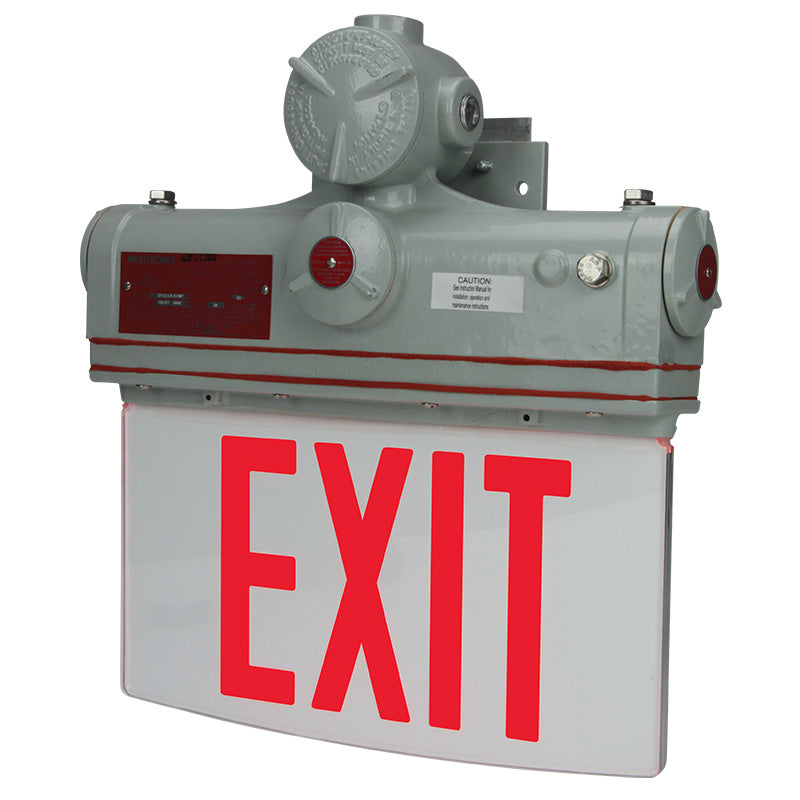 CP-EXP explosion proof edge-lit exit sign with IP65 cast aluminum housing
